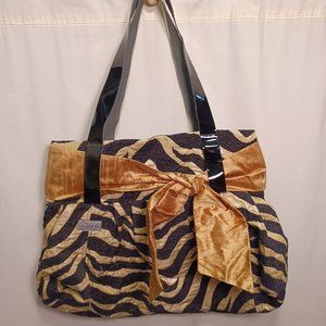 Three sixty bags Zebra style gold bow large bag